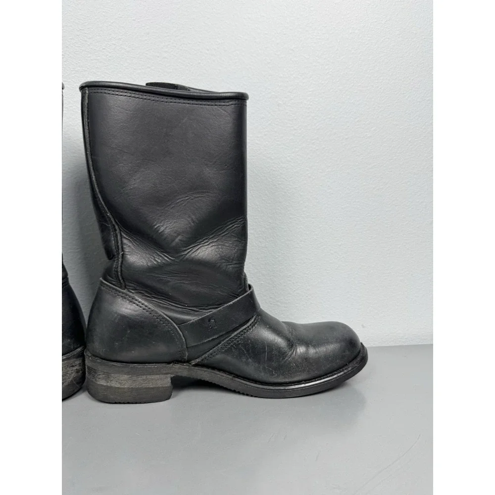 Vintage Harley Davidson Boots Mens 9 Black Leather Engineer Harness Biker 80s